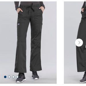 Cherokee Women’s Drawstring Cargo Scrub Pants, Pewter Grey